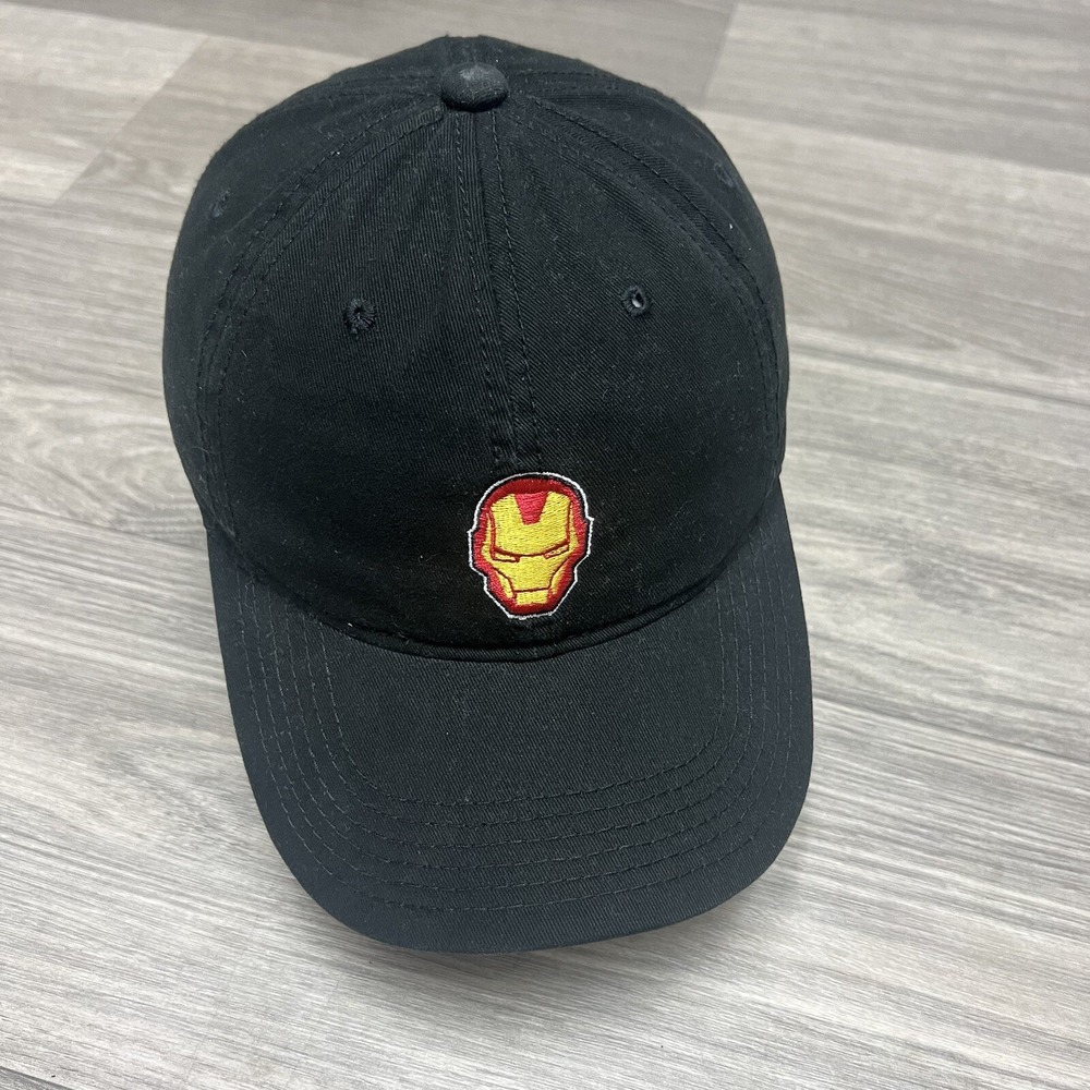 Marvel Iron Man Hat Mens Black Embroidered Helmet Logo Dad Cap Baseball